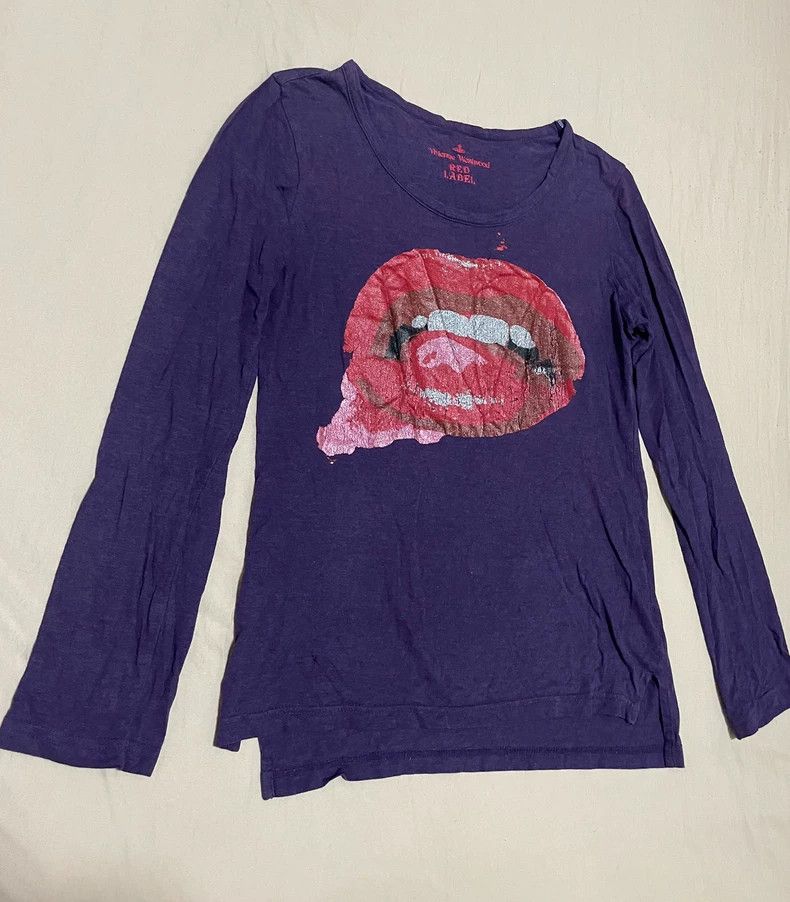 Vivienne Westwood Vivienne Westwood Purple red lips long sleeves T-shirt Size M / US 6-8 / IT 42-44 - 2 Thumbnail