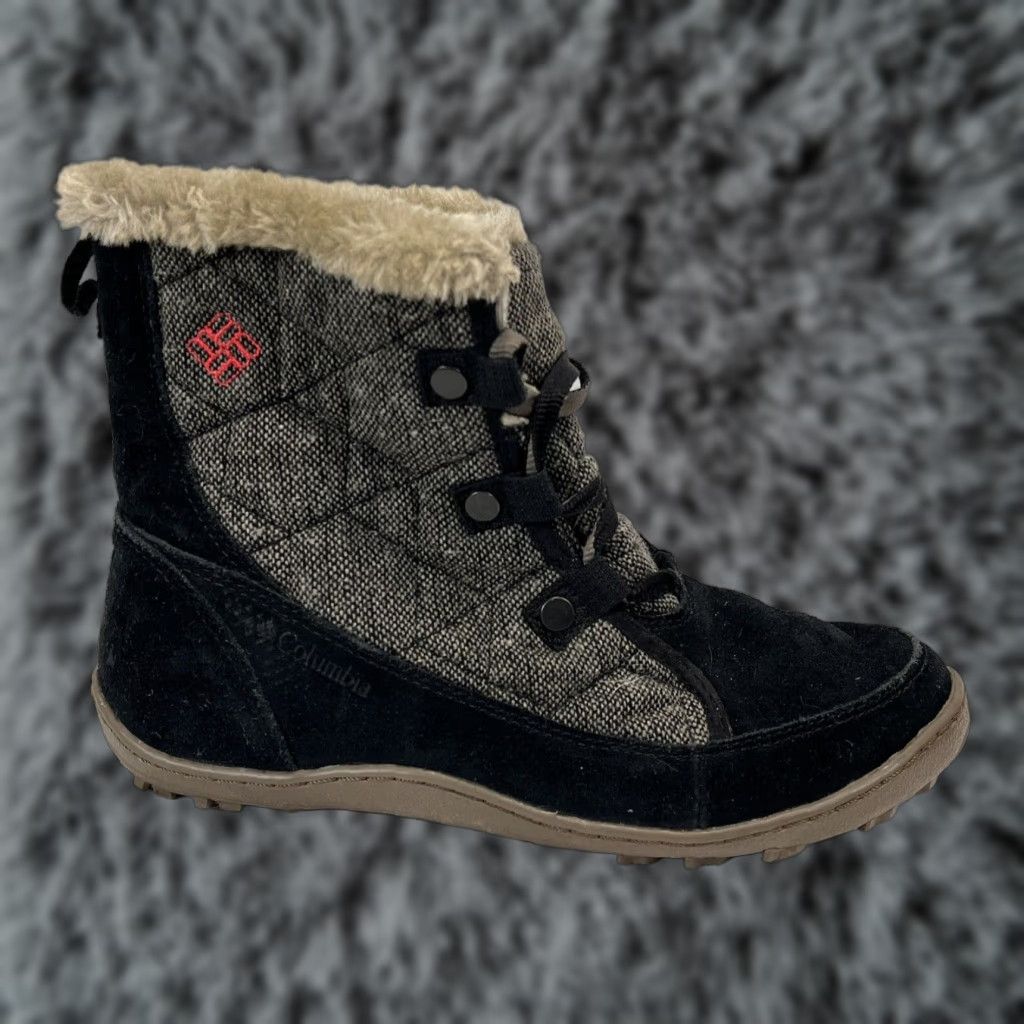 Vintage Columbia Minx Shorty III Waterproof Snow Boots Black Women's Size 8 Fur Trim Size 30" / US 8 / IT 44 - 1 Thumbnail