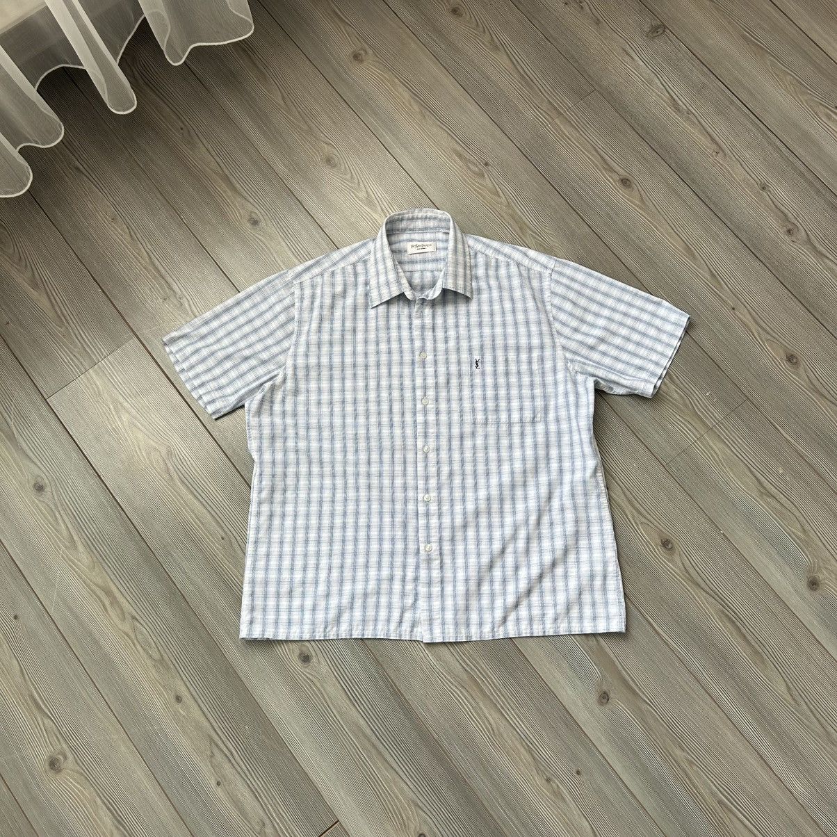 Yves Saint Laurent Vintage Yves Saint Laurent YSL Checkered Short Sleeve Shirt Size US XL / EU 56 / 4 - 8 Thumbnail