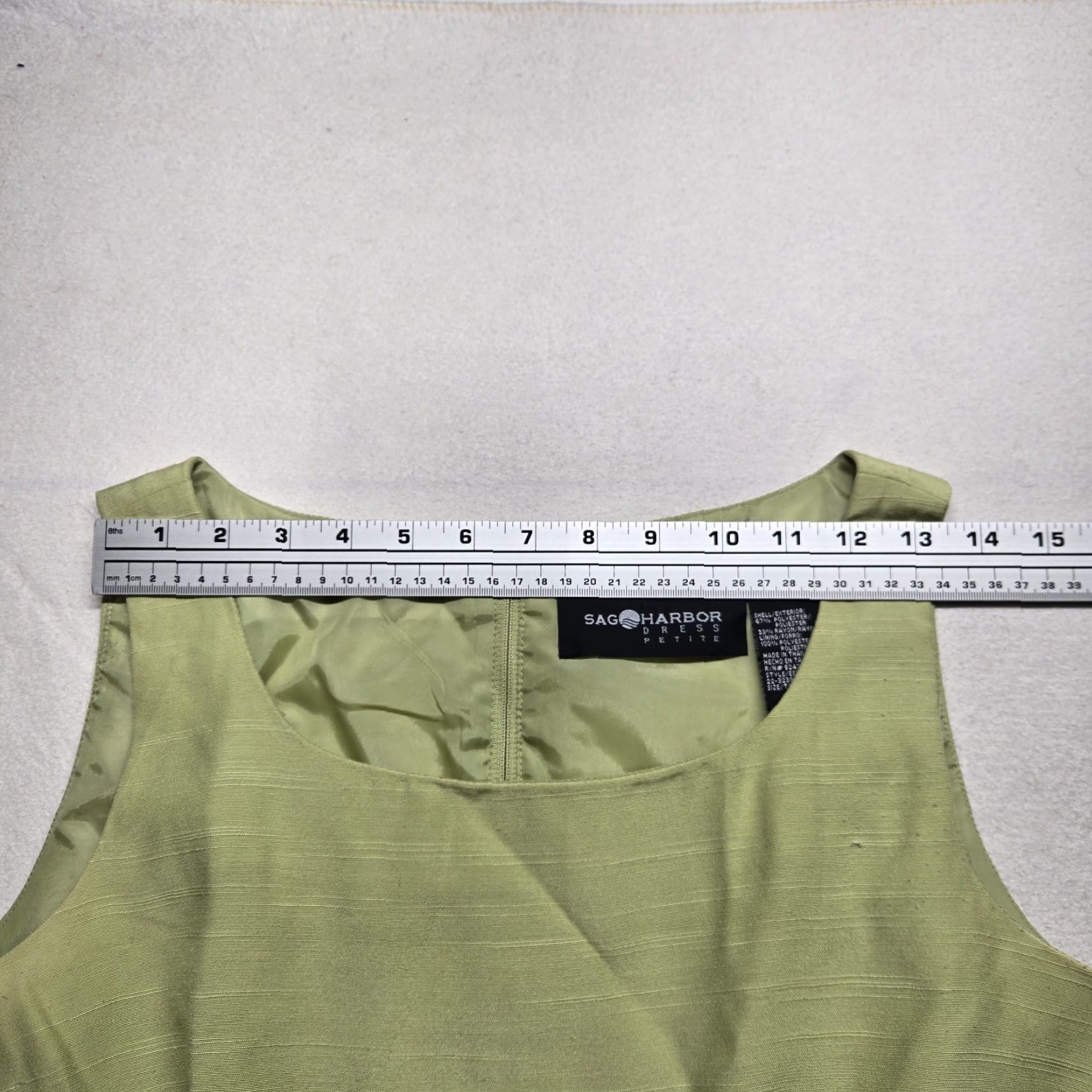 Vintage Sag Harbor Dress Vintage Green Linen Embroidered Floral Midi A-Line Petite 10P Women Summer Floral Embroidered Sag Harbor Mens? Size L / US 10 / IT 46 - 6 Thumbnail