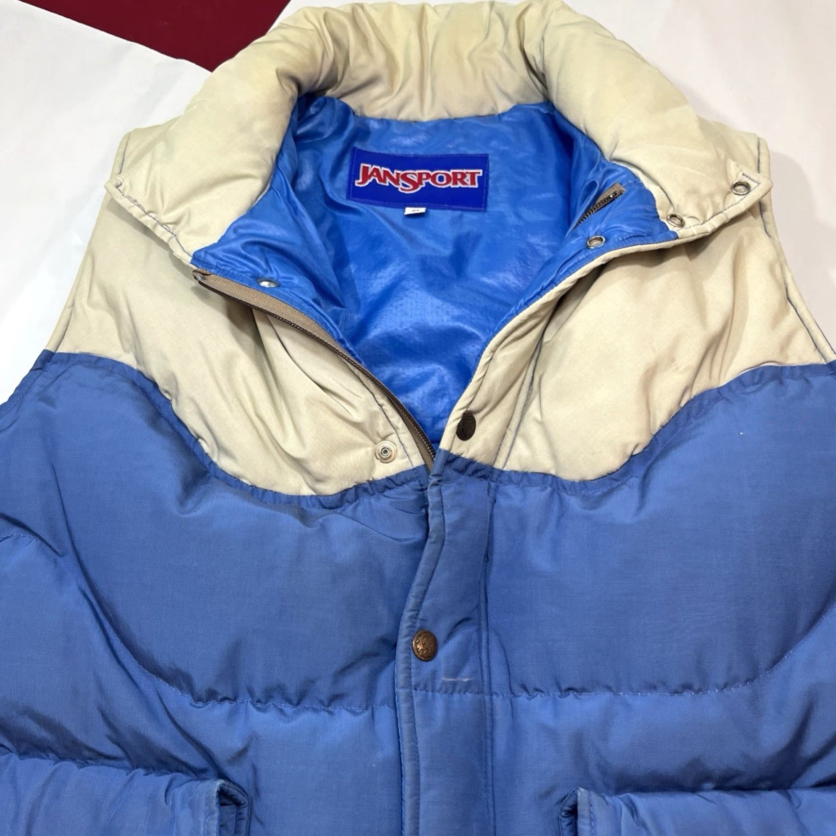 Jansport VINTAGE JANSPORT blue Gray XL Down PUFFER vest men’s XL zip Snap Up Big Pockets Shirt? Size US XL / EU 56 / 4 - 4 Thumbnail
