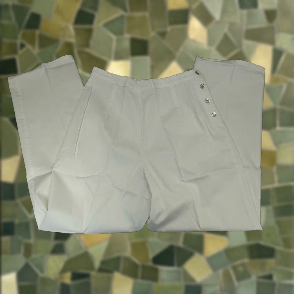 Orvis Orvis Womens Pants Size 16 White Side-Button City Pants USA Made Size 38" / US 16 / IT 52 - 1 Thumbnail