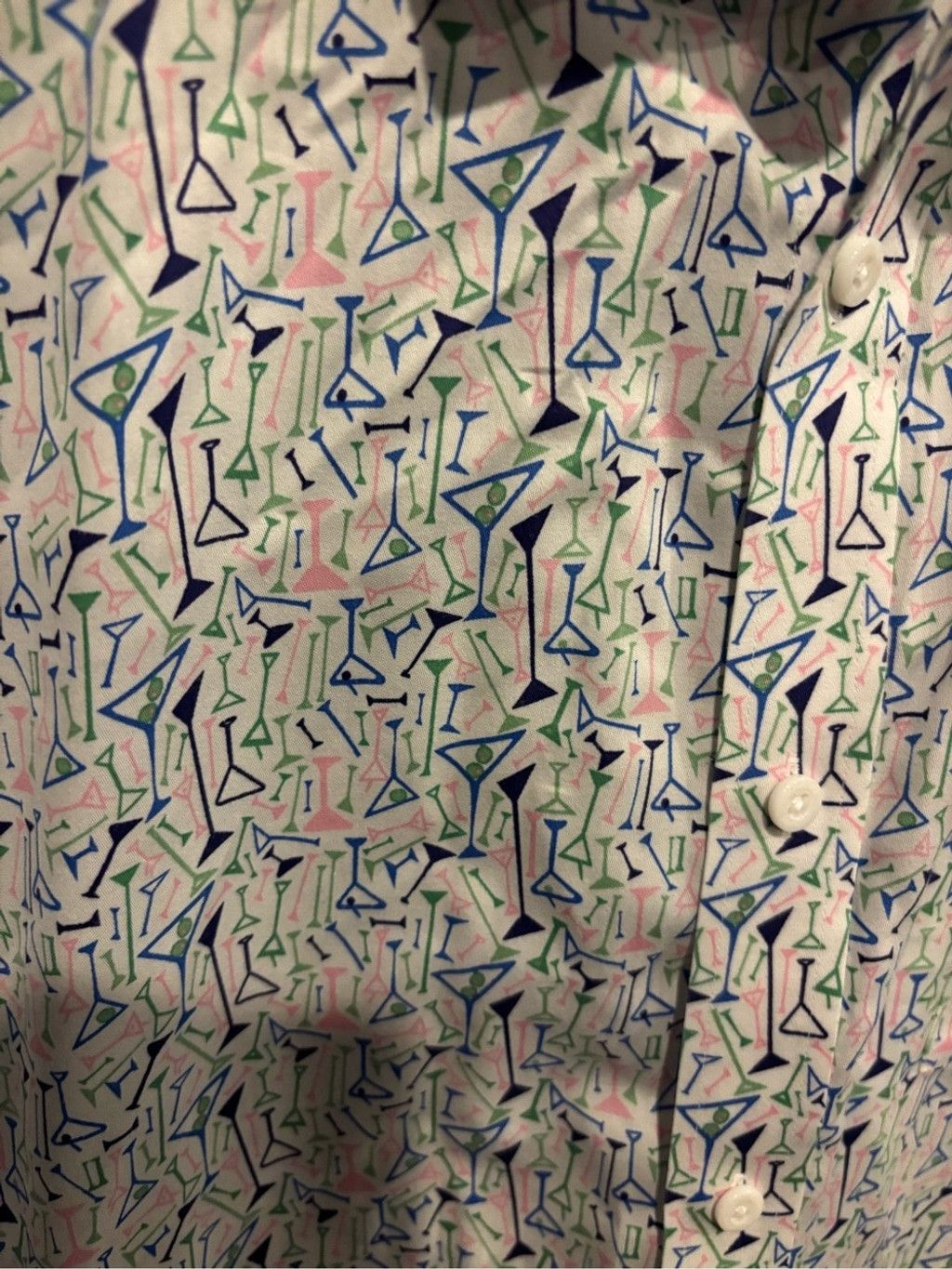 Johnston & Murphy Johnston & Murphy White Button-Down Shirt with Multicolor Ma Size US XXL / EU 58 / 5 - 2 Thumbnail