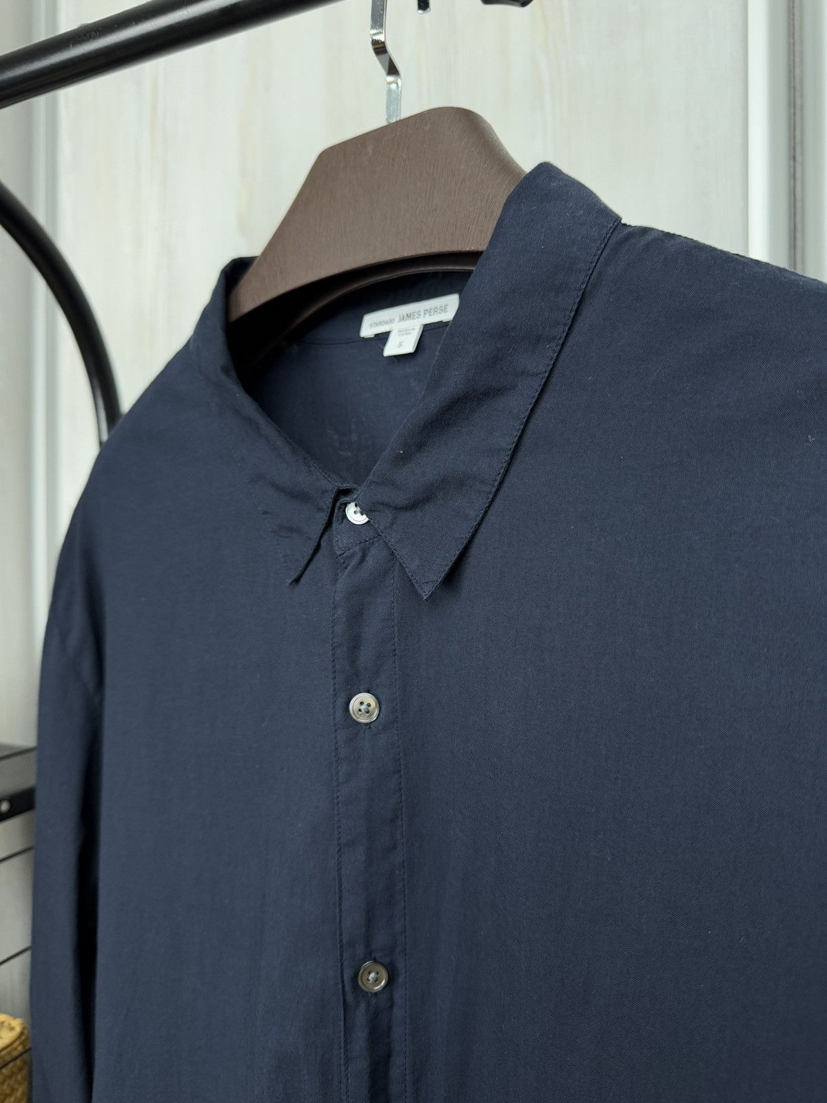 James Perse Standard James Perse solid navy blue vintage rare ls shirt Size US XXL / EU 58 / 5 - 7 Thumbnail