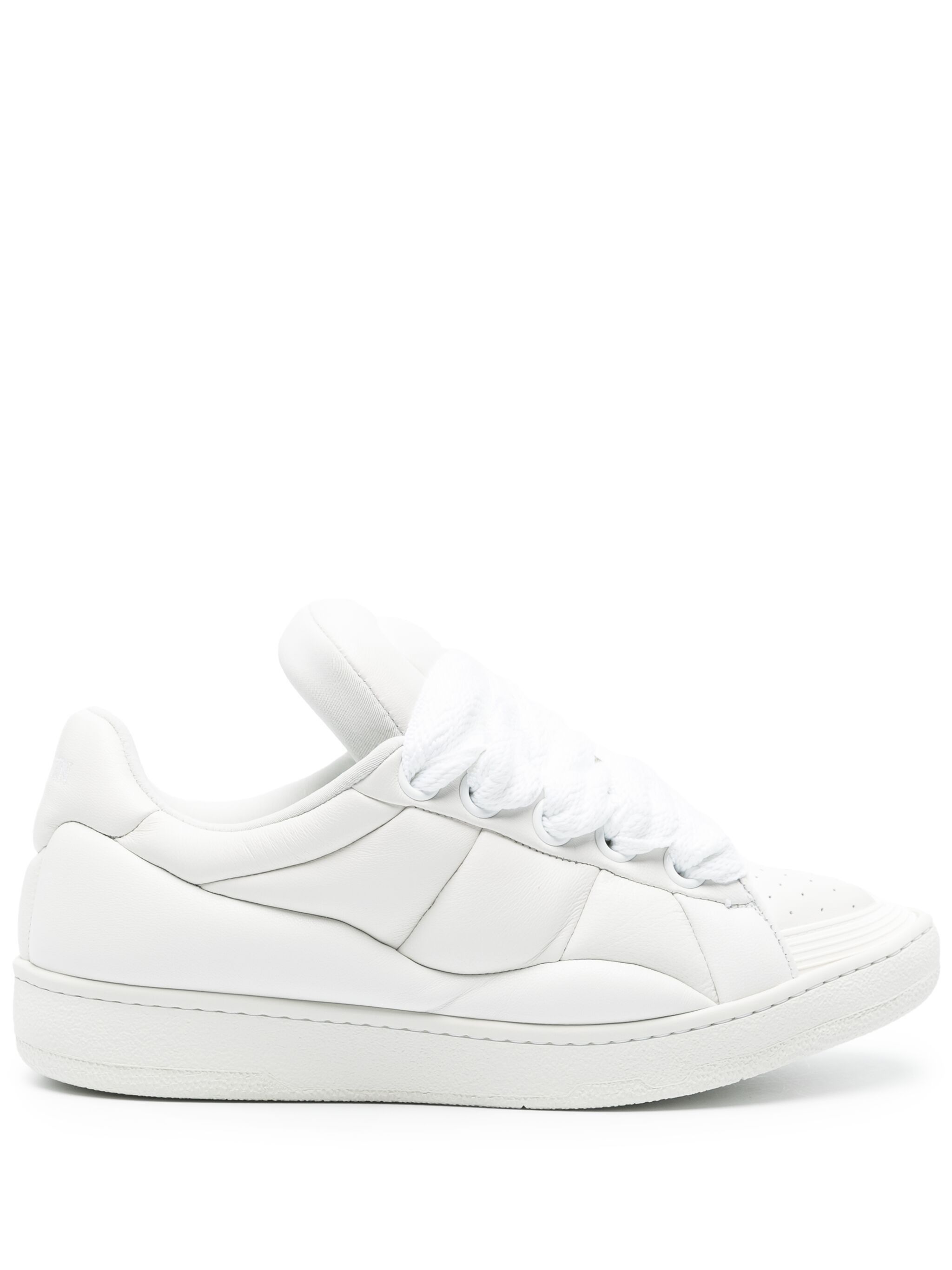 Lanvin o1w1db11124 Curb Leather Sneakers in White Size US 7 / EU 40 - 1 Thumbnail