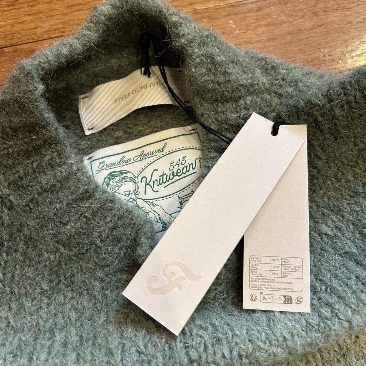 FiveFourFive FiveFourFive 545 Alpaca Faded Sweater ‘Monteverde Green’ Size US S / EU 44-46 / 1 - 4 Thumbnail