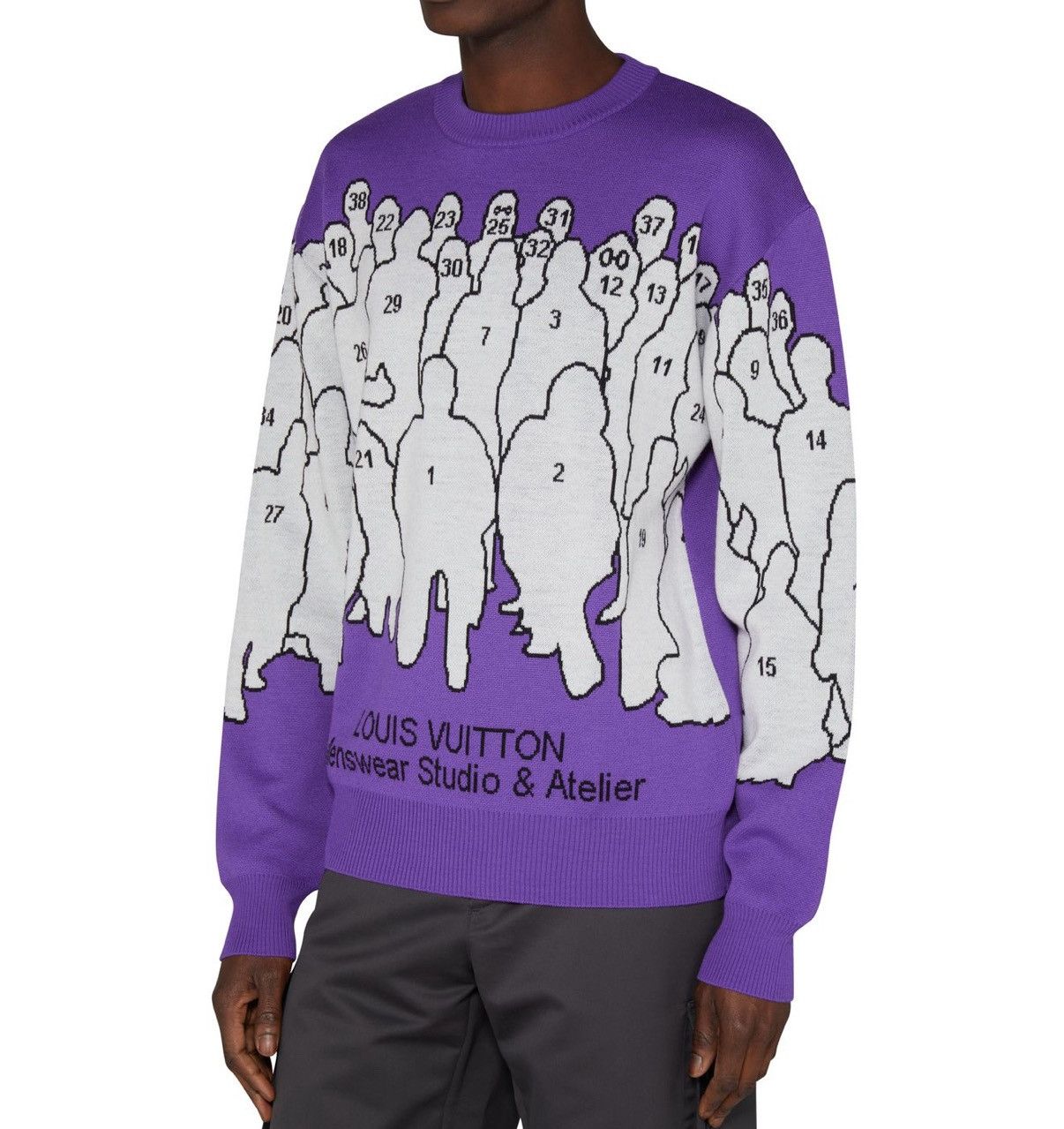 Louis Vuitton Louis Vuitton Studio Jacquard Crewneck Sweater 'Purple' Size US XL / EU 56 / 4 - 2 Thumbnail