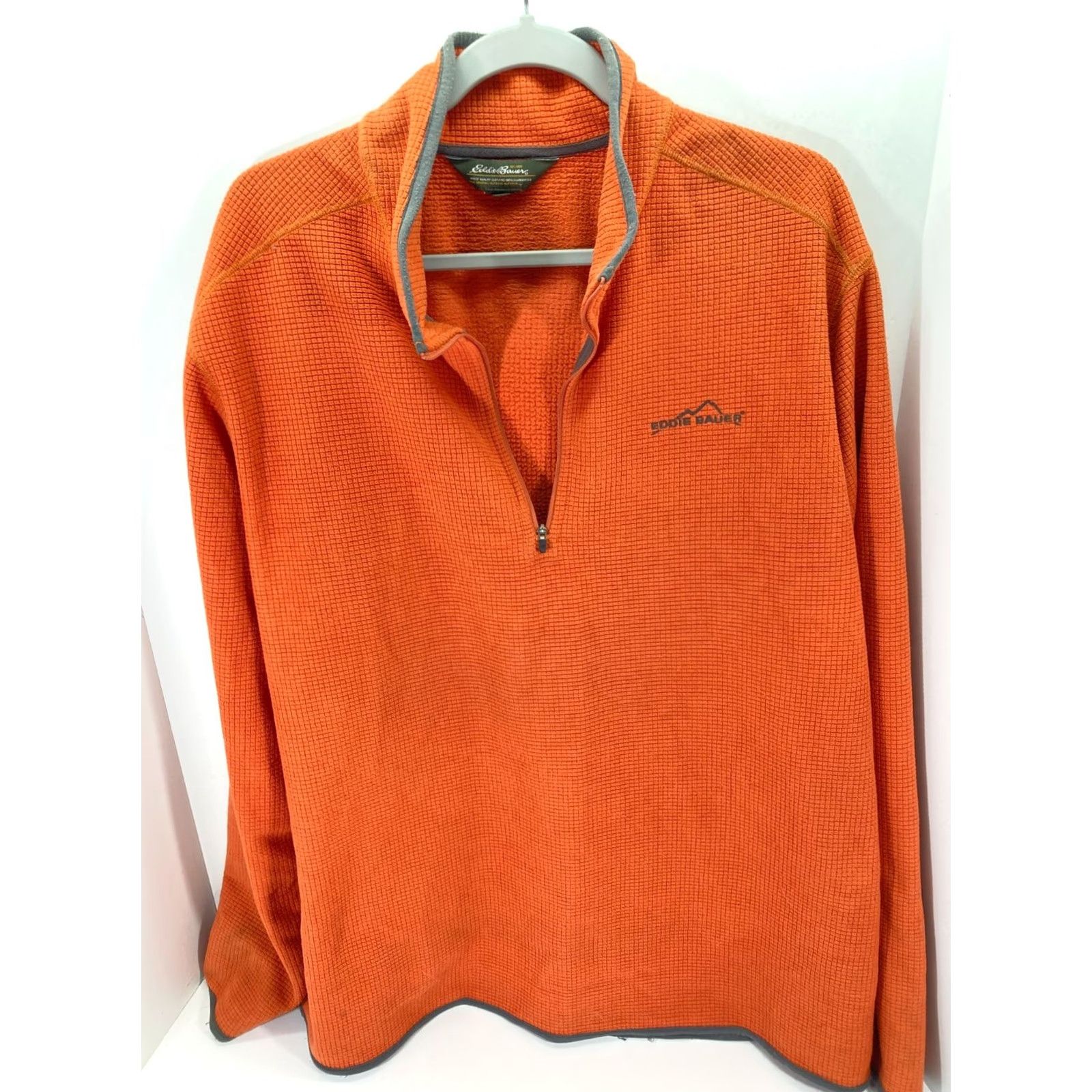 Eddie Bauer VINTAGE Eddie Bauer Pullover Sweater Mens L Orange Waffle Grid 1/4 Zip Outdoor Logo Size US L / EU 52-54 / 3 - 3 Thumbnail