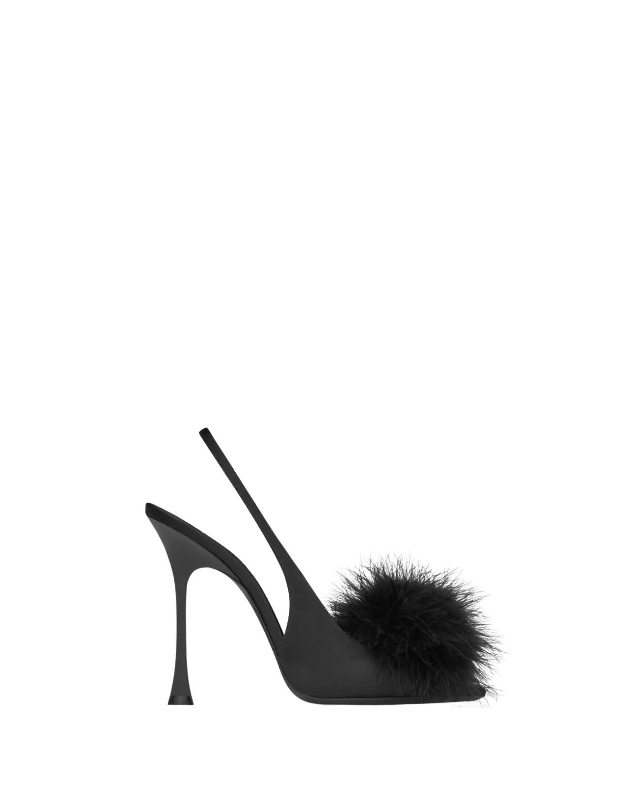 SAINT LAURENT Paradis Black 110mm Slingback New/Auth