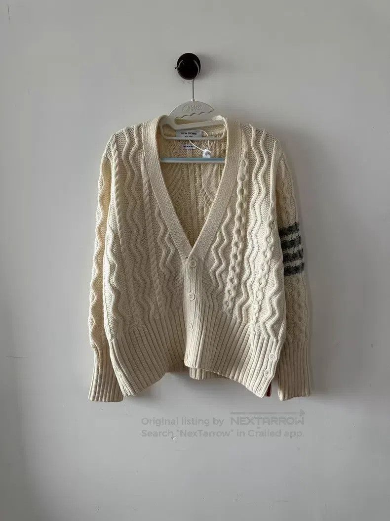 Thom Browne Thom Browne Beige Wool Cardigan Size US XS / EU 42 / 0 - 1 Thumbnail