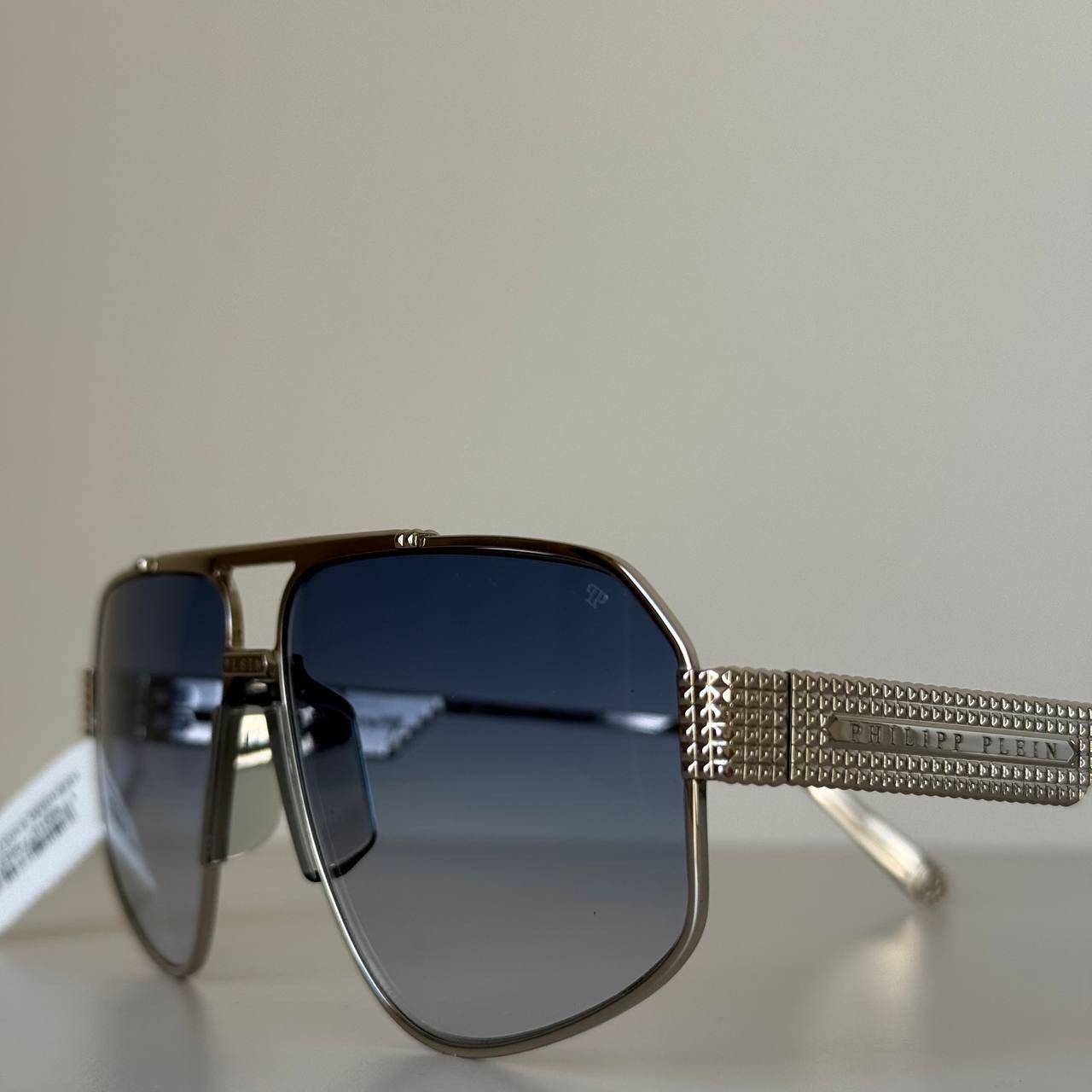 Philipp Plein Philipp Plein Rock Superhero SPP106 Men’s Sunglasses Silver Size ONE SIZE - 7 Thumbnail
