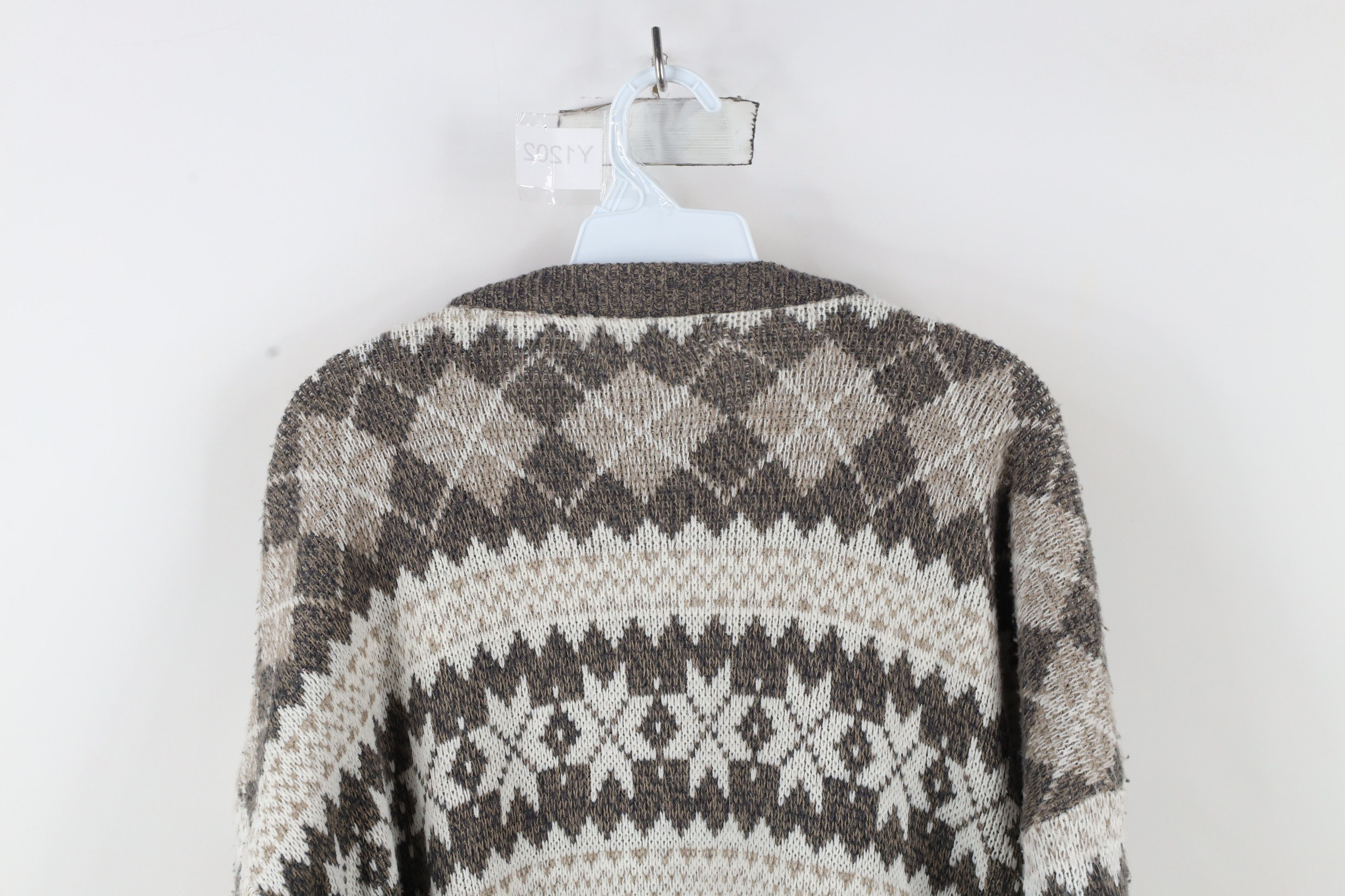 Vintage Vintage 90s Streetwear Fair Isle Knit Cardigan Sweater Size US L / EU 52-54 / 3 - 12 Thumbnail