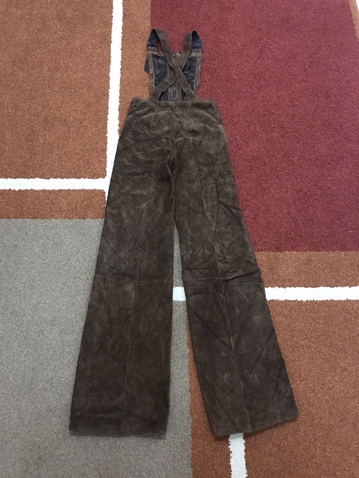 Leather × Vintage AICAD Suede Leather Workwear Jumpsuit Size 23" - 8 Thumbnail