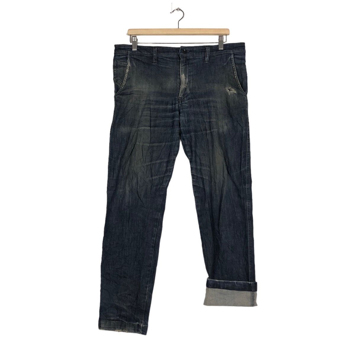 Japanese Brand 🔥VINTAGE ENGINEERD THE UNIFORM DISTRESSED DENIM JEANS Size US 35 - 8 Thumbnail