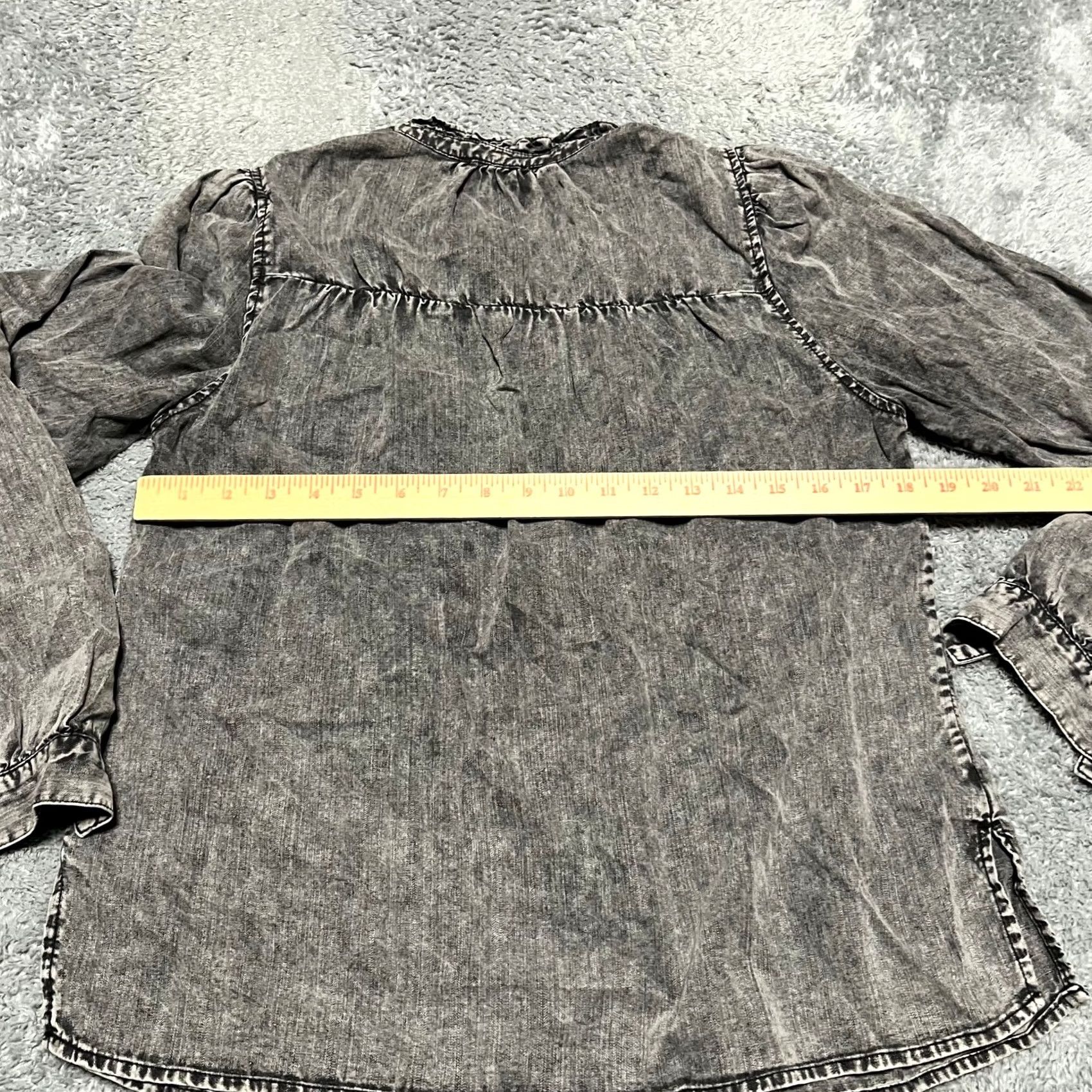 Rails Rails Shirt Womens Medium Camille Acid Wash Ruffle Faded Black Size M / US 6-8 / IT 42-44 - 5 Thumbnail