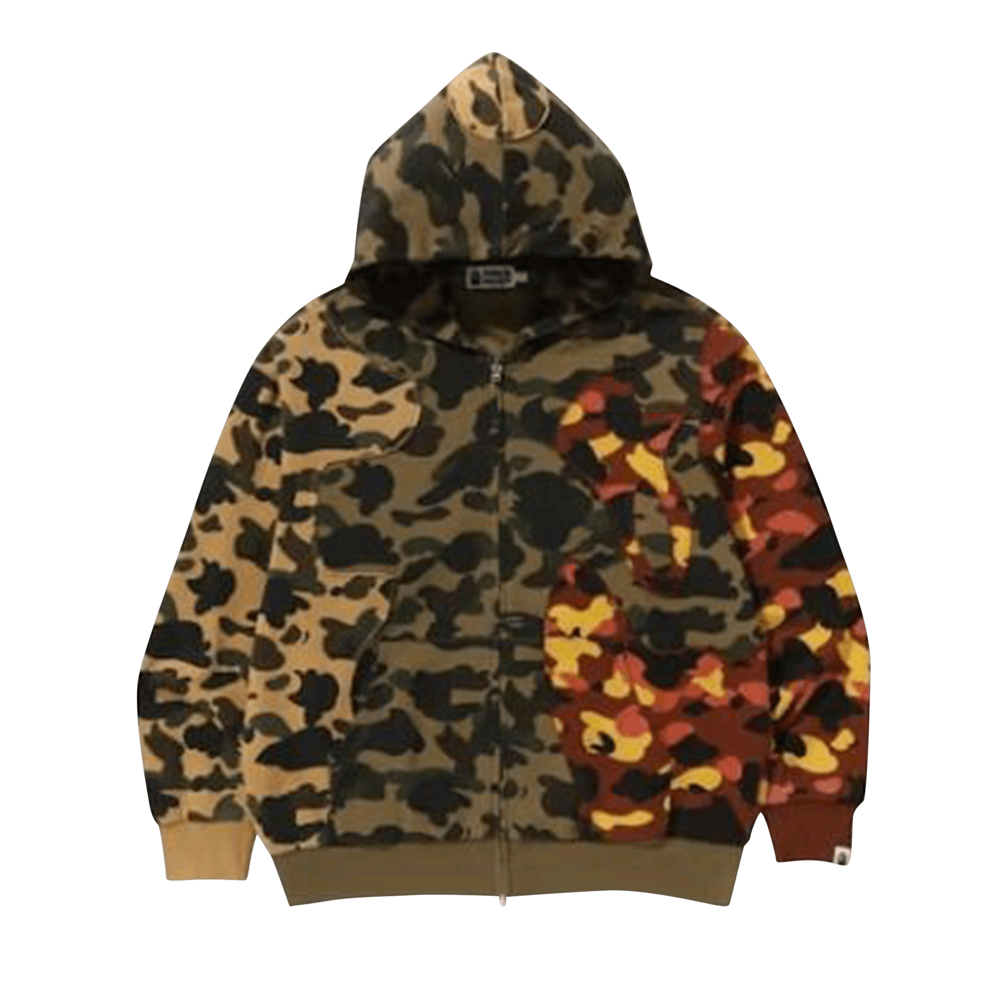 トップス ABC CAMO PATCHWORK FIT ZIP HOODIE BAPE ABC Camo Patchwork Relaxed Fit Zip Hoodie Multicolor