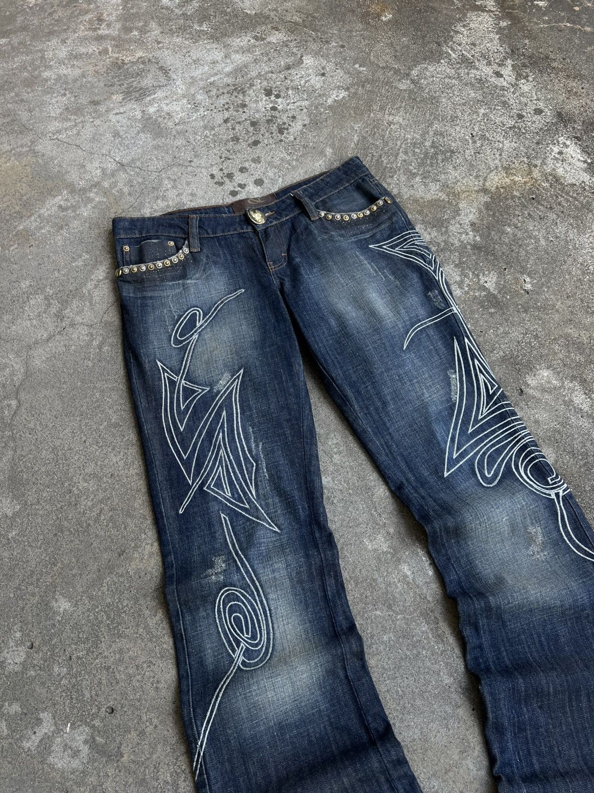 Dolce & Gabbana Crazy Dolce Gabbana Jeans Glamour Glitter Tribal y2k Big LGB Size US 34 / EU 50 - 4 Thumbnail