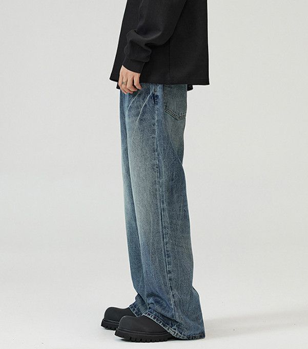 Vintage American lightning pattern cleanfit wide-leg flared jeans Size US 32 / EU 48 - 3 Thumbnail