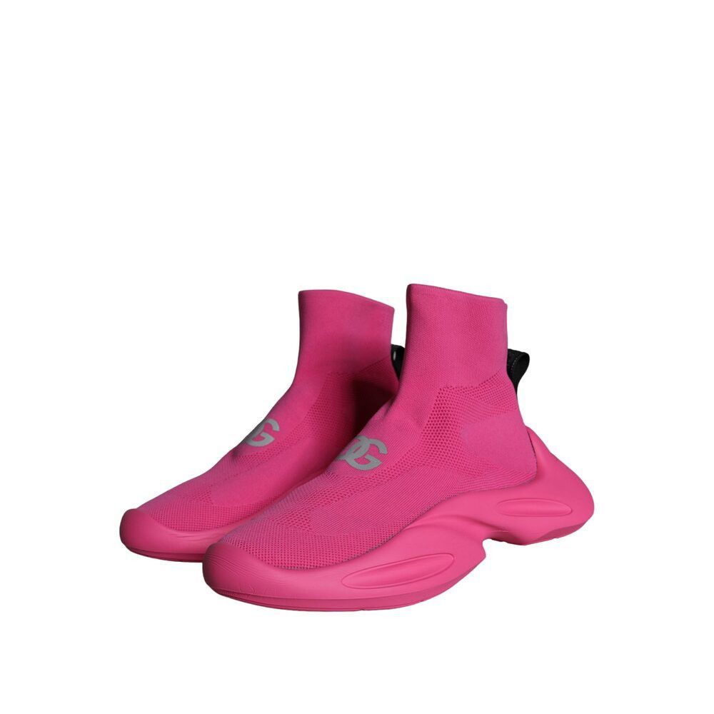 Dolce & Gabbana Dolce & Gabbana Pink Logo Print Slip On Socks Sneakers Shoes Size US 11 / EU 44 - 3 Thumbnail