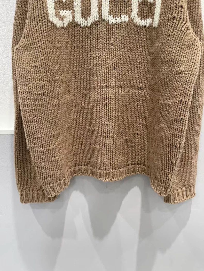 Gucci Gucci Khaki logo wool sweater 2501-Nextarrow Size US XL / EU 56 / 4 - 4 Thumbnail