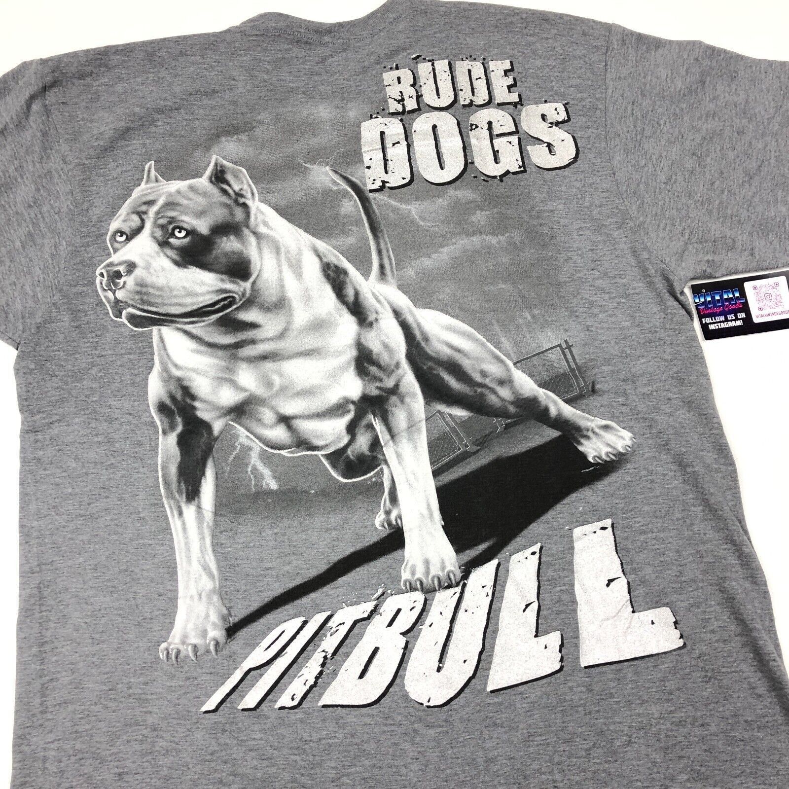 Big Dogs Rude Dogs Pitbull Y2K Graphic Tee T Shirt Gray Size XL Size US XL / EU 56 / 4 - 5 Thumbnail