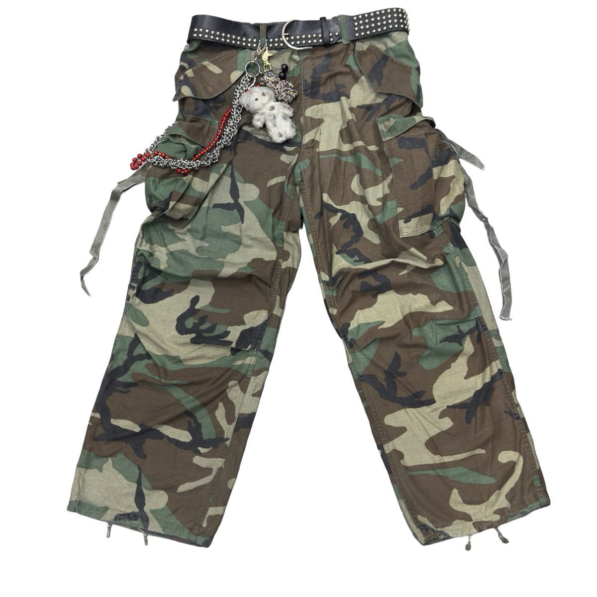 vintage original 107 camouflage bondage baggy cargo pants