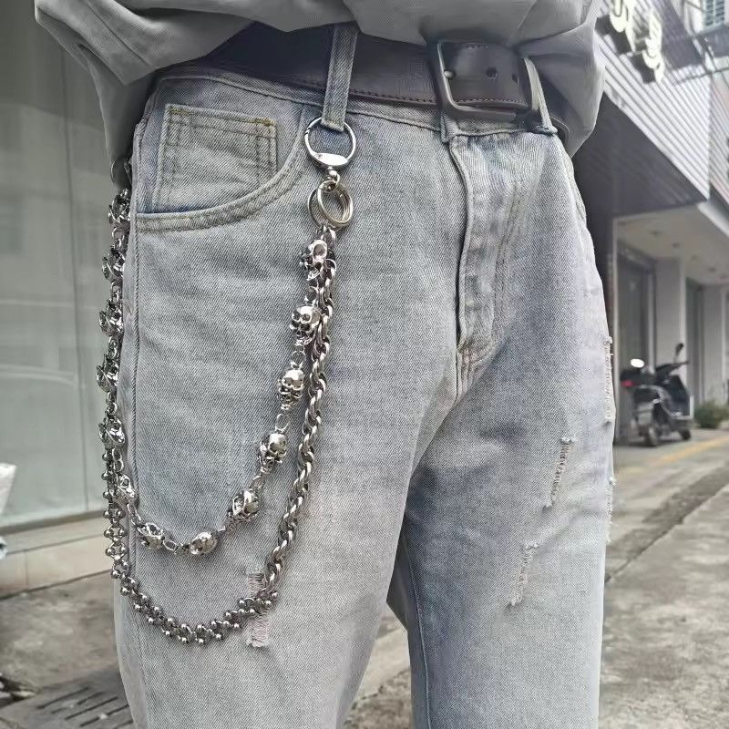 Jewelry Skull Bead Pants Wallet Chain,Y2K Jeans Chain Size ONE SIZE - 6 Thumbnail