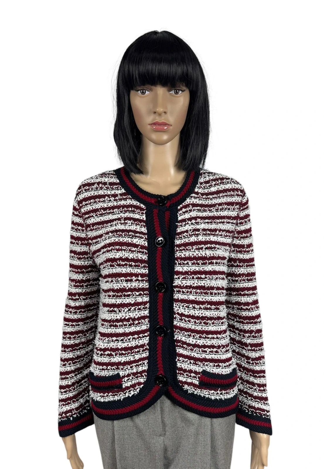 Other Marc Cain Knit Jacket Button Up Fringed Cotton size 2 Size S / US 4 / IT 40 - 1 Thumbnail