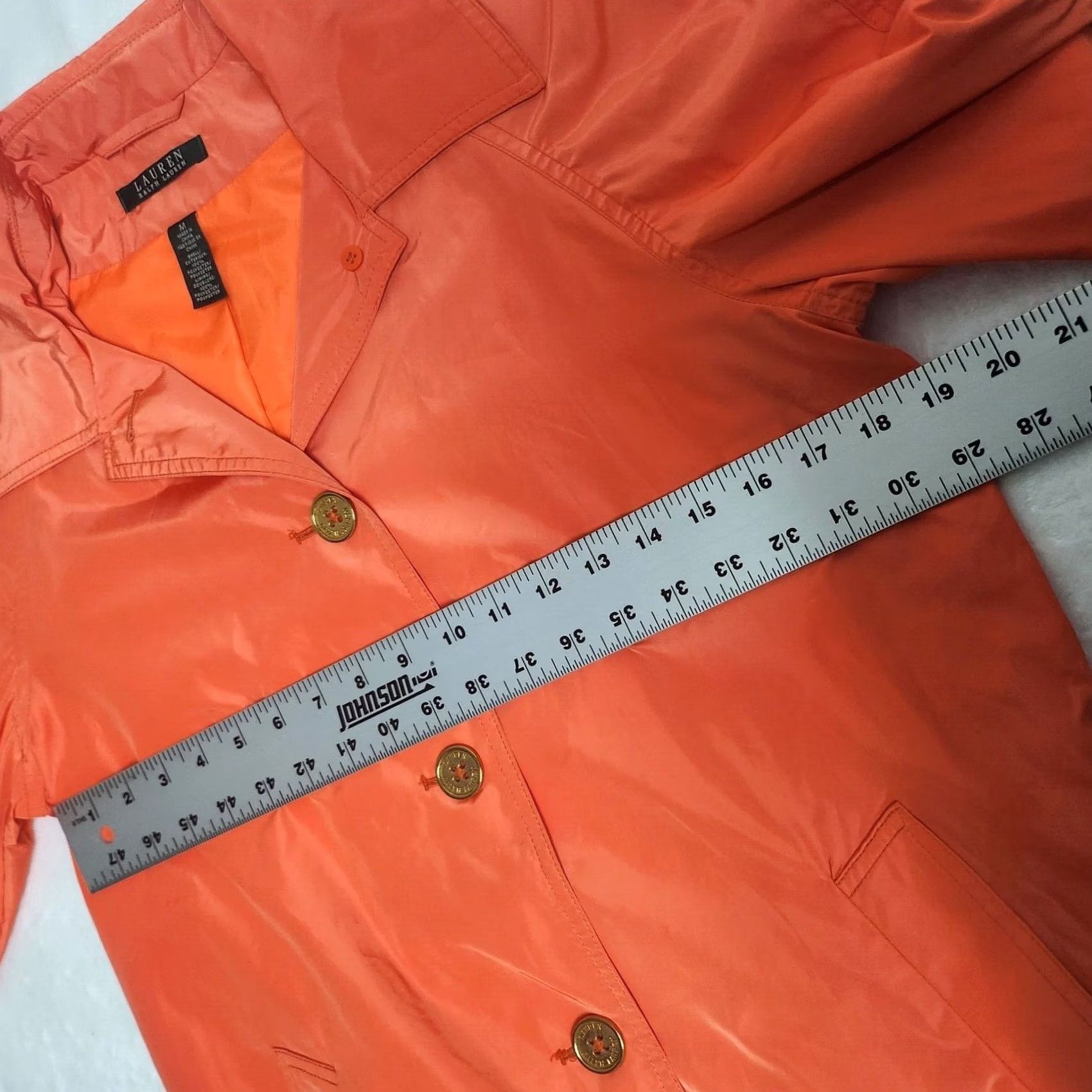 Ralph Lauren Lauren Ralph Lauren Womens Button Up Rain Coat Jacket Medium Orange Lightweight Size M / US 6-8 / IT 42-44 - 7 Thumbnail