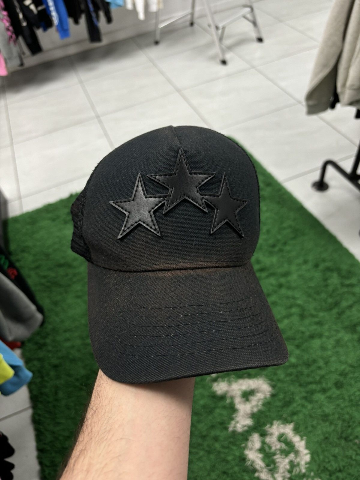 image of Amiri Black 3 Star Cap, Men's