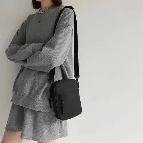 VIBE Casual Canvas Sling with Zipper Small Shoulder Bag Size ONE SIZE - 6 Thumbnail