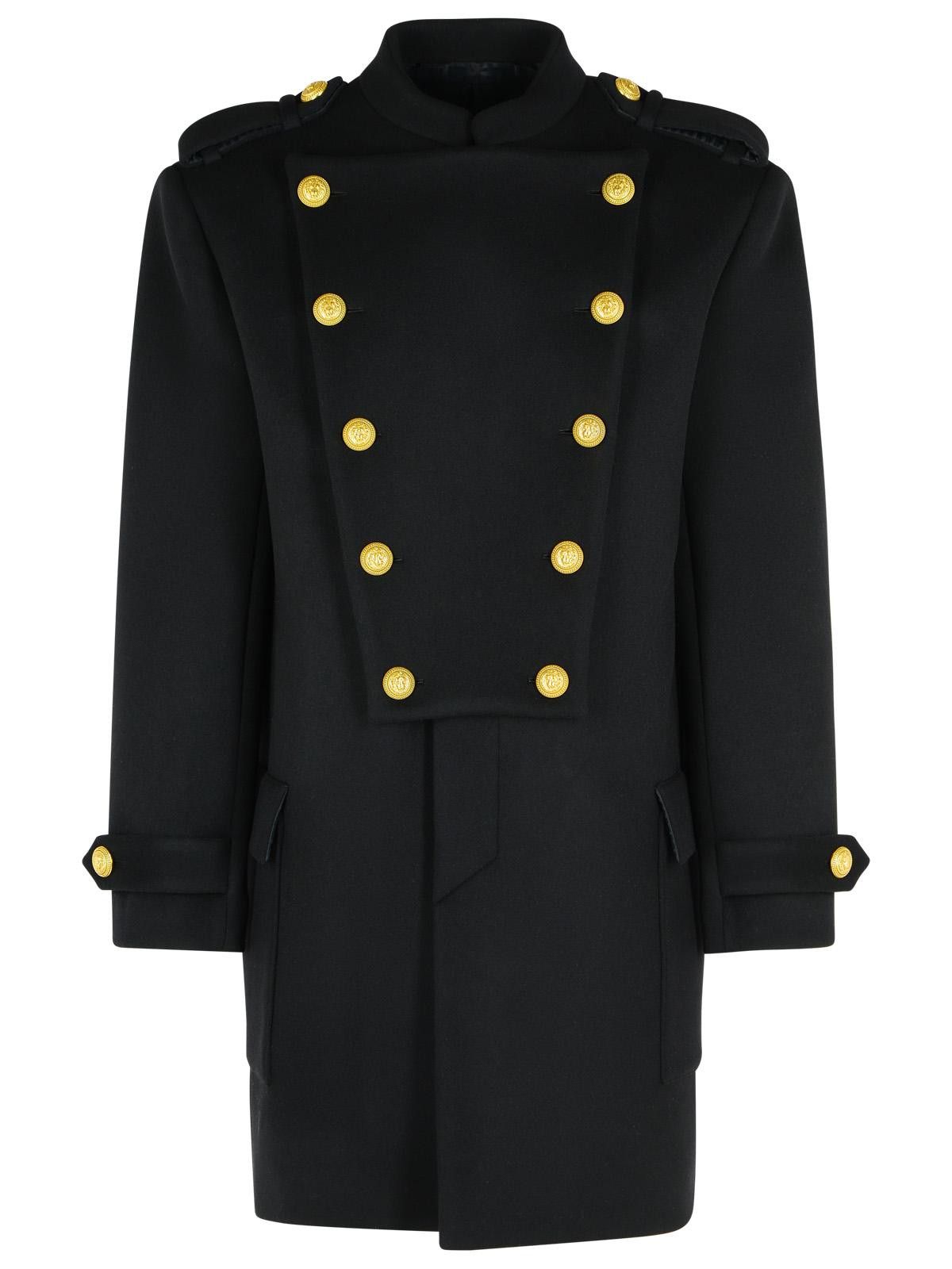 Balmain BALMAIN Black Wool And Cashmere Coat Size US L / EU 52-54 / 3 - 1 Thumbnail