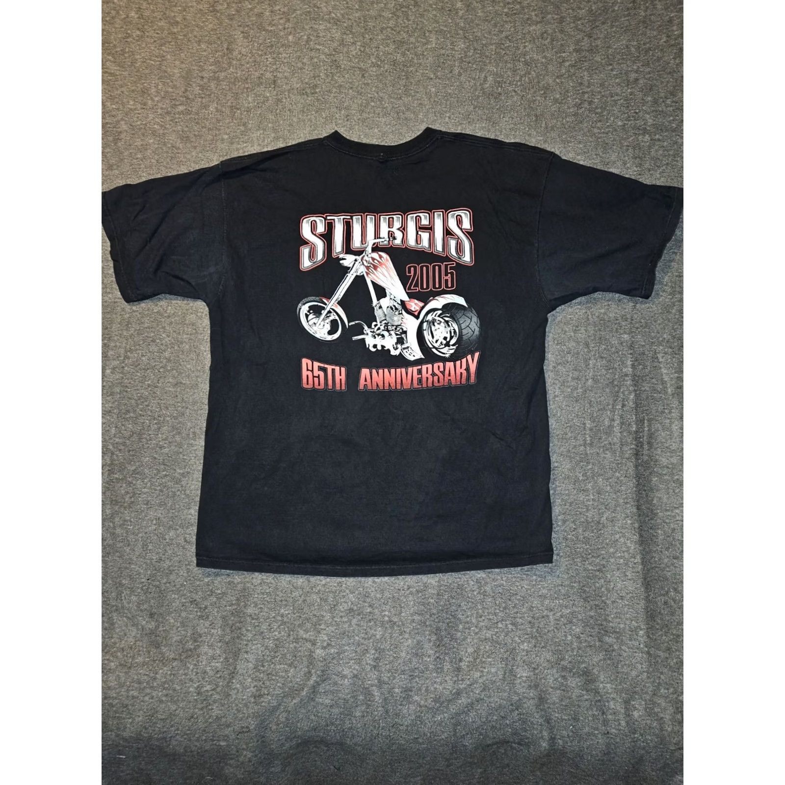 Vintage VINTAGE Sturgis 2005 T-Shirt Men's XL Black Short Sleeve 65th Anniversary Graphic Print Logo Crew Neck Biker Motorcycle Size US XL / EU 56 / 4 - 5 Thumbnail