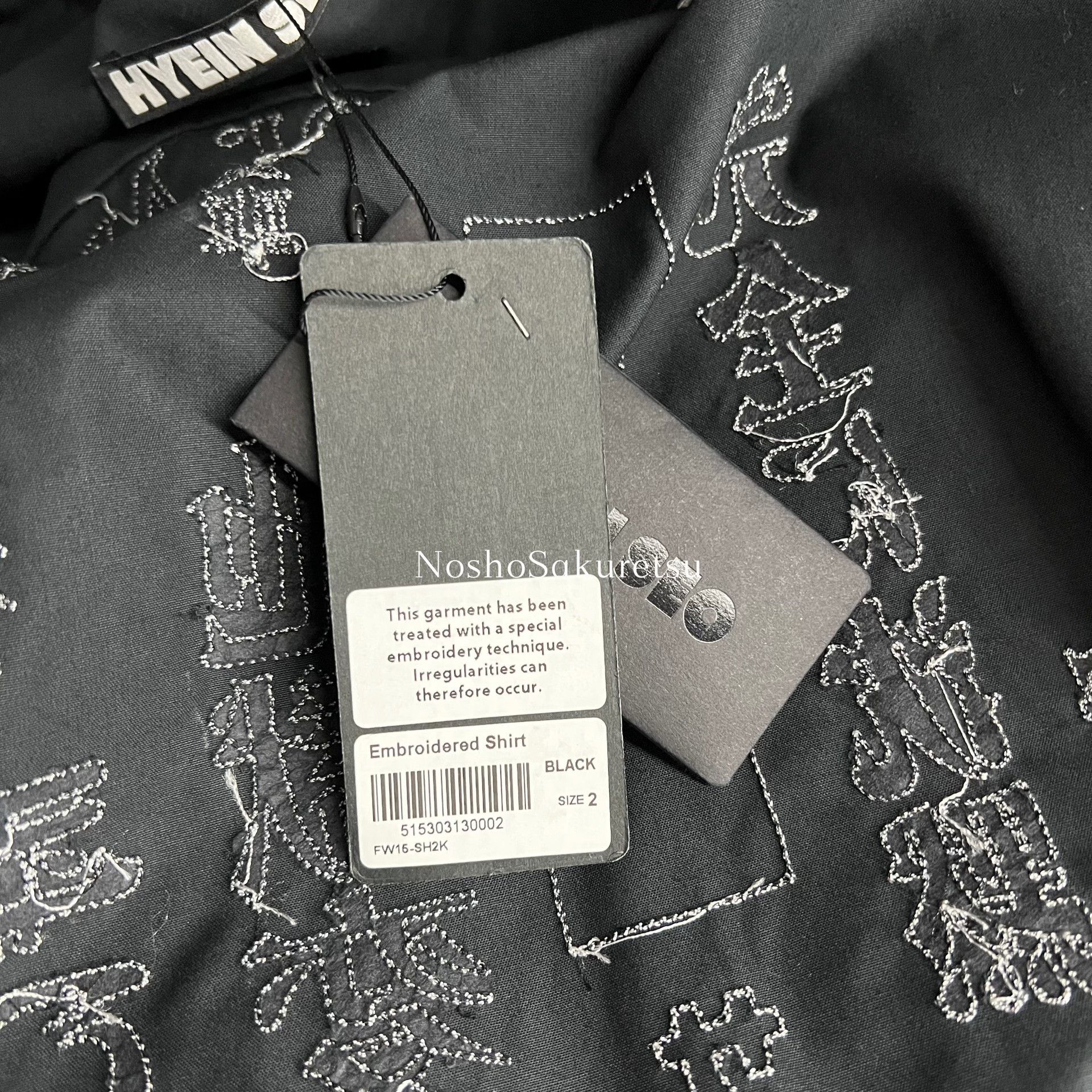 Hyein Seo 2015 F/W Embroidered Shirt Coat in Black, Men's — image 4 of 5