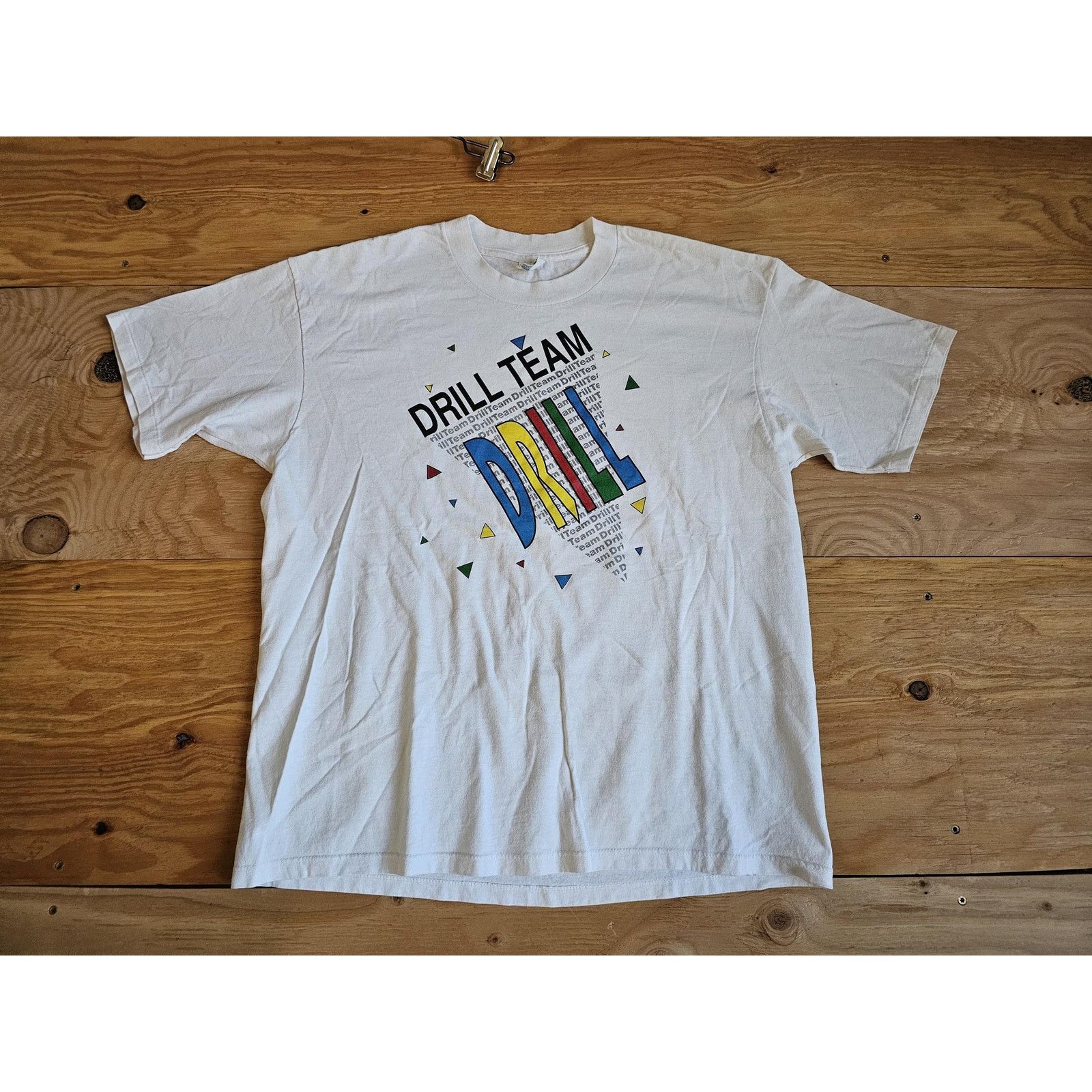Other Drill Team Dance Cheerleader White T-shirt Sz L 80s/90s Size US L / EU 52-54 / 3 - 1 Thumbnail