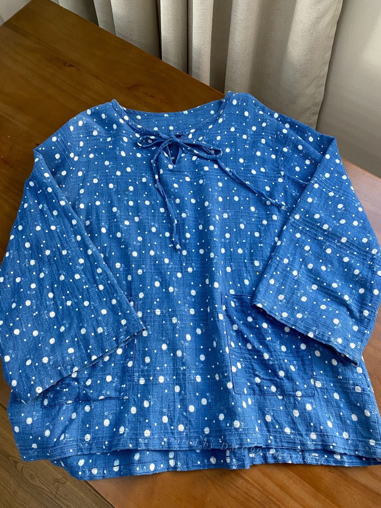 Other Indigo Dyed Polka Dot Round Neck Top Size M / US 6-8 / IT 42-44 - 1 Thumbnail