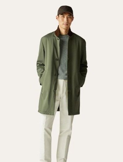Loro Piana o1w1db10824 Sebring Microfiber Coat in Olive Green Size US S / EU 44-46 / 1 - 2 Thumbnail