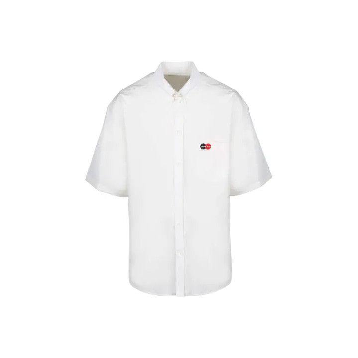 Balenciaga Balenciaga Logo White Short Sleeve Shirt Size US M / EU 48-50 / 2 - 1 Thumbnail