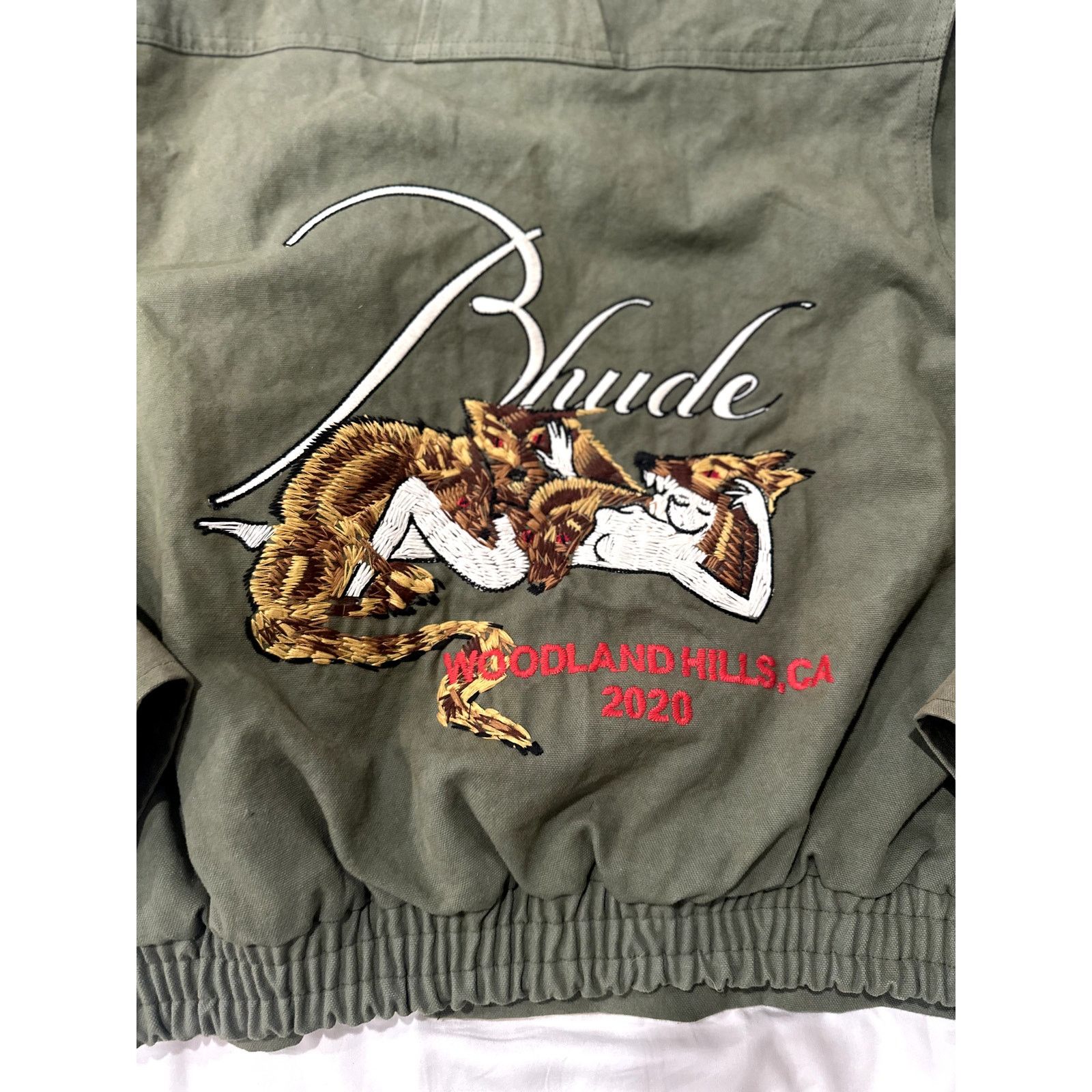 Rhude Rhude Trucker Jacket Olive Green XL Size US XL / EU 56 / 4 - 3 Thumbnail