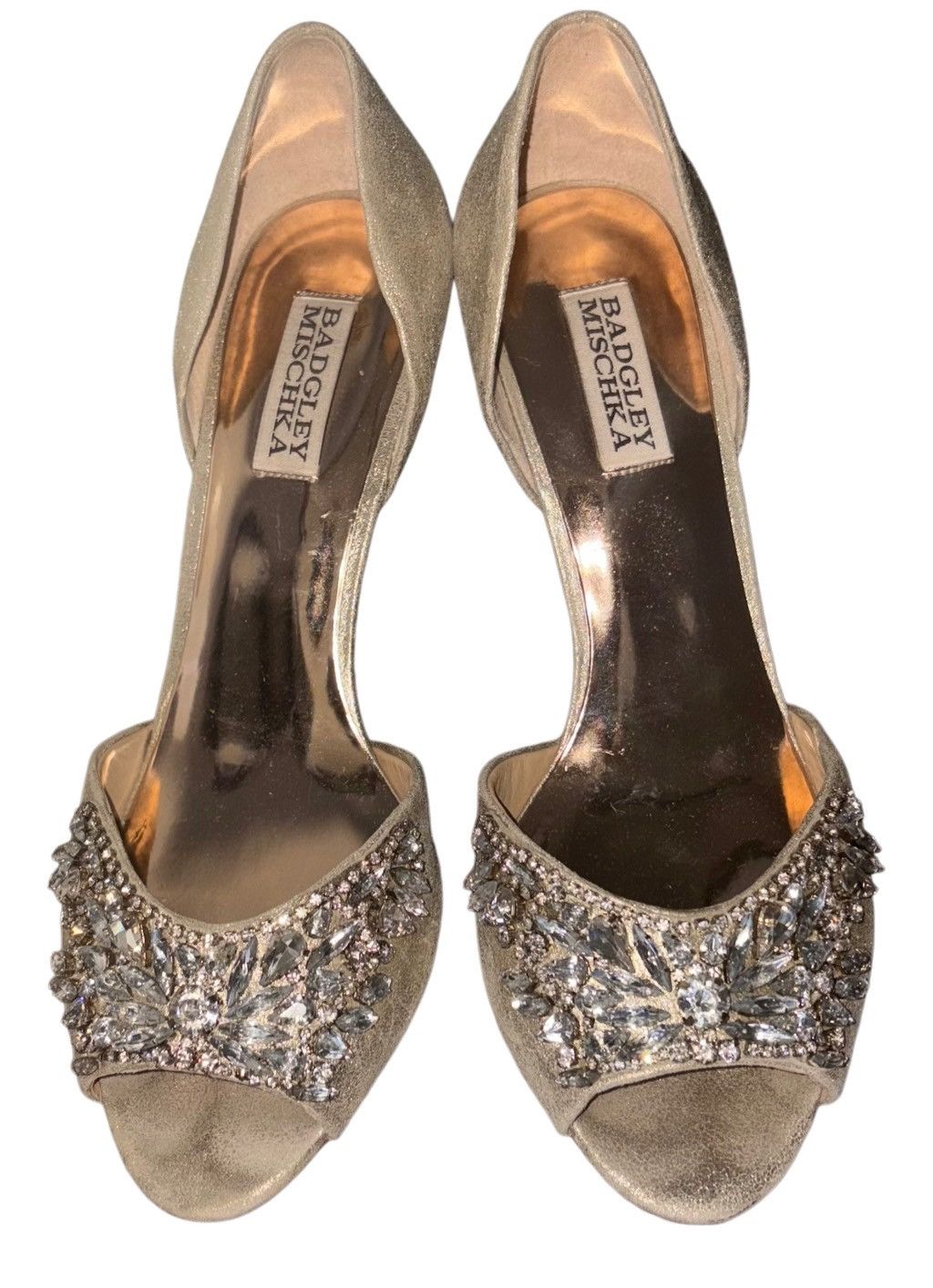 Badgley Mischka Badgley Mischka Crystal Embellished Heels Size US 8.5 / IT 38.5 - 5 Thumbnail