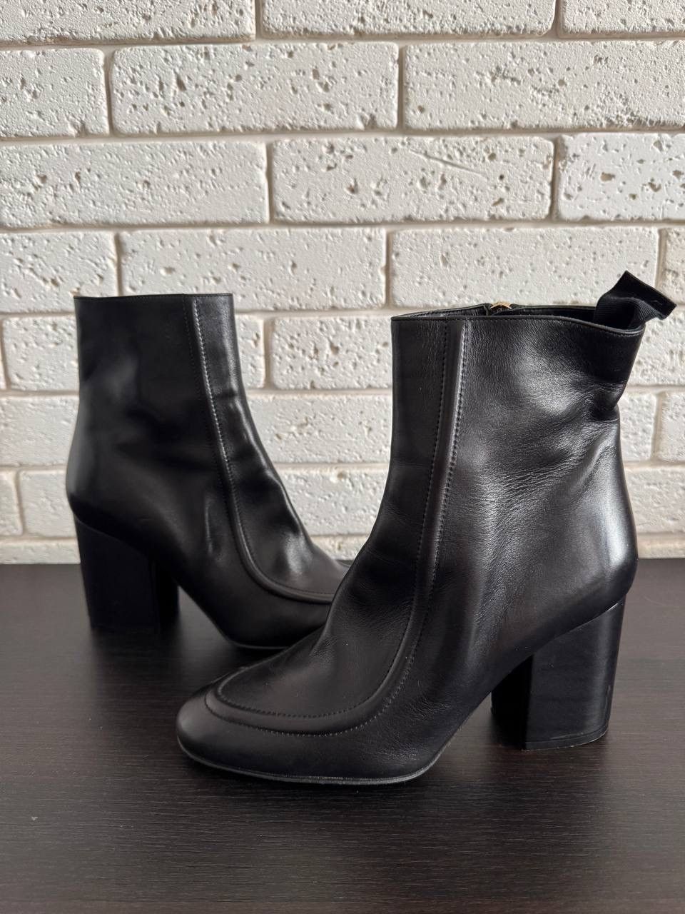 Jil Sander JIL SANDER leather black boots heels Size US 7 / IT 37 - 6 Thumbnail
