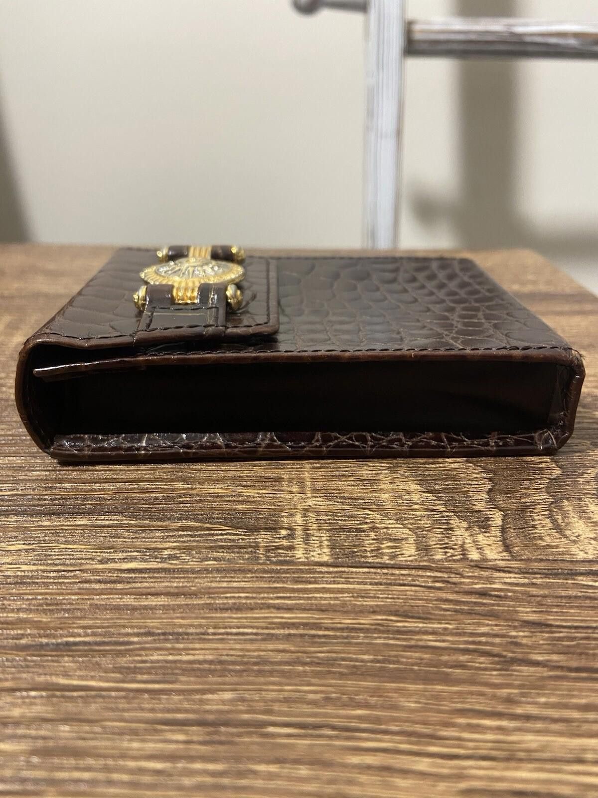 Versace 2piece Versace Sunburst black leather + croc cigarette case Size ONE SIZE - 4 Thumbnail