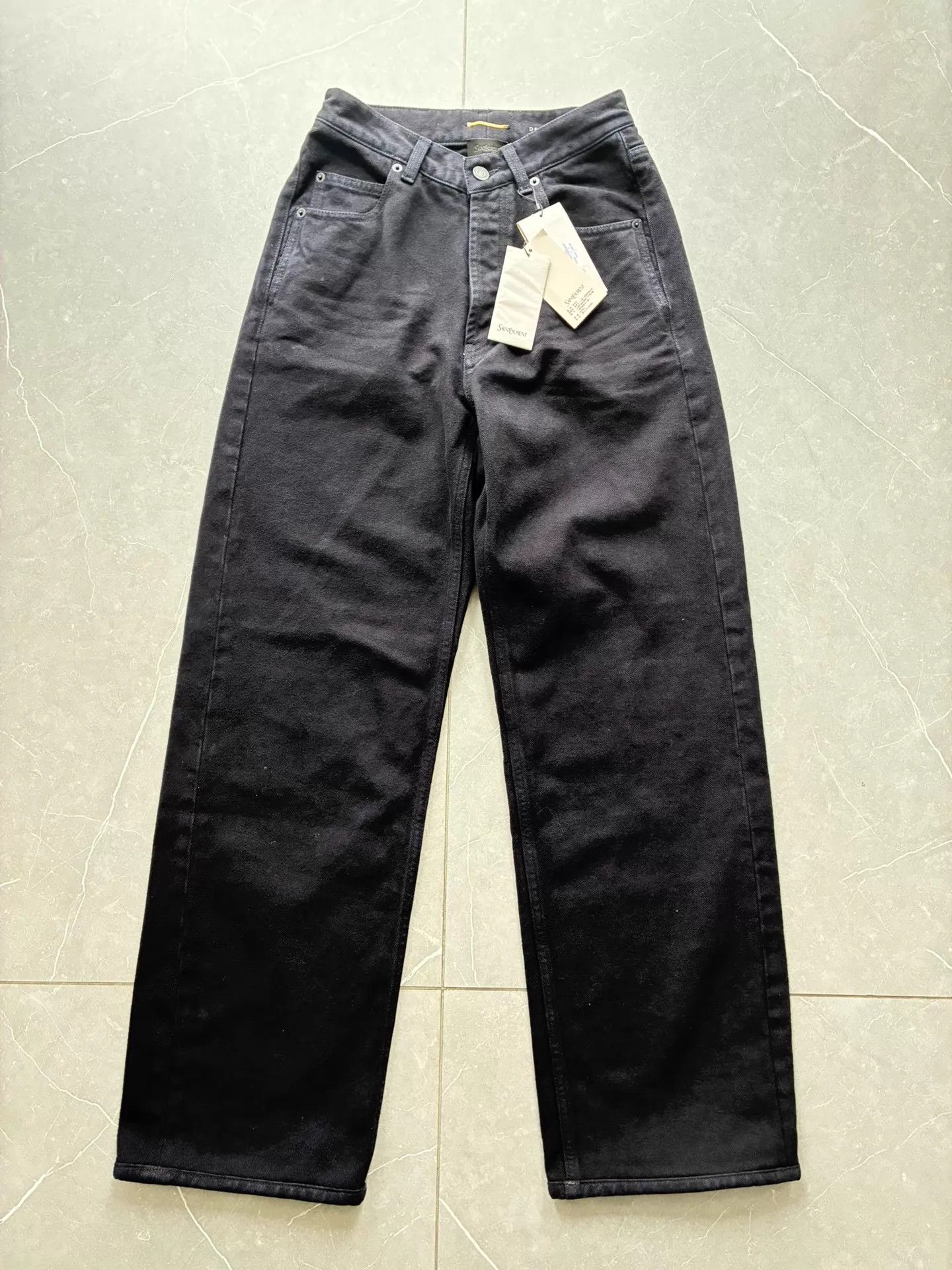 Saint Laurent Paris Saint Laurent Black Straight Fit Jeans 26 New With Tags Size 26" / US 2 / IT 38 - 2 Thumbnail