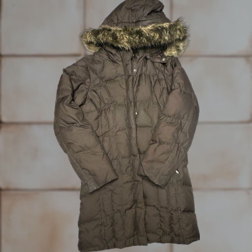 Eddie Bauer VINTAGE Eddie Bauer Womens Sm Parka Coat Down Faux Fur Brown Hooded Long Length Regular Womens Regular Size S Adults Size S / US 4 / IT 40 - 1 Thumbnail