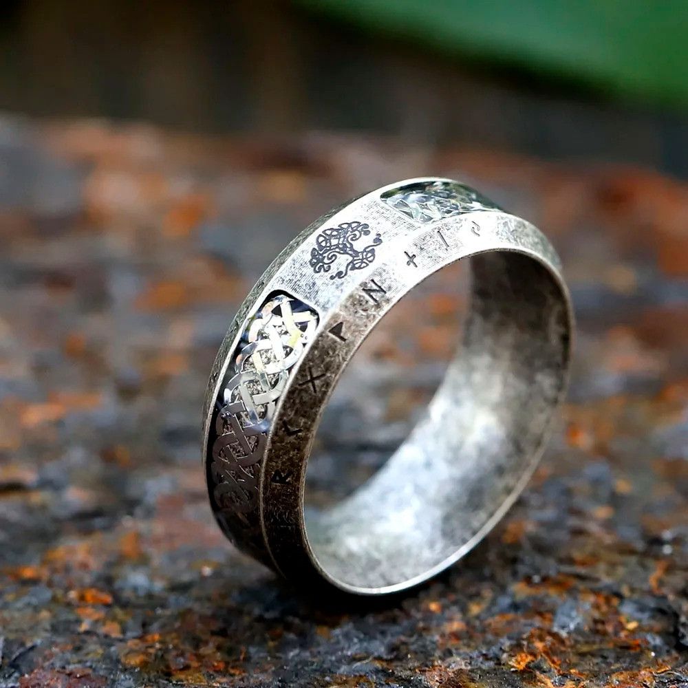 Jewelry Runes Tree of Life Ring Streetwear Jewelry Fashion Gift Size ONE SIZE - 1 Thumbnail