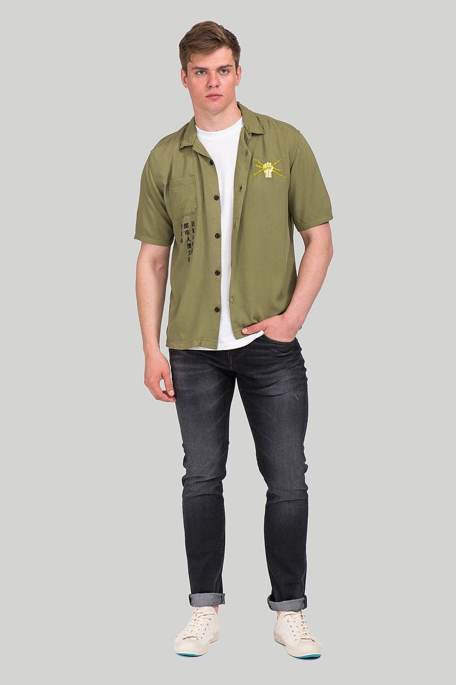 Edwin Edwin Mens Martini Autonomous Olive Shirt Size S Size US S / EU 44-46 / 1 - 9 Thumbnail