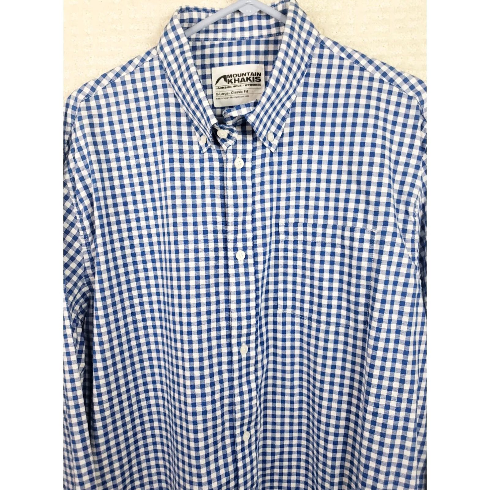 Mountain Khakis Mountain Khaki Button-Front Check Shirt Men XL Blue Long Sleeve Collared Size US XL / EU 56 / 4 - 2 Thumbnail