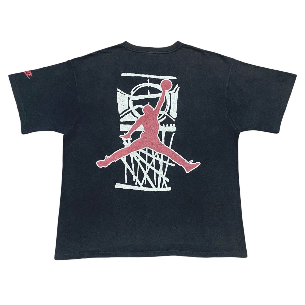 Nike Rare‼️🔥Vintage Nike Air Jordan Backhit Single Stitch T-Shirt Size US L / EU 52-54 / 3 - 1 Thumbnail