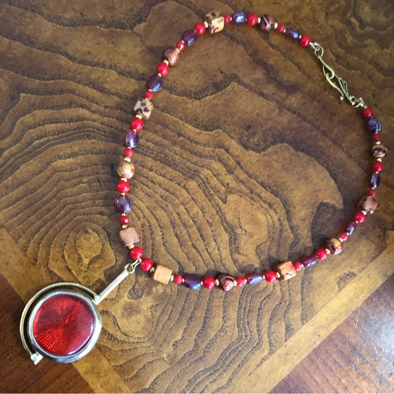 Handmade Handcrafted repurpose mixed bead crackle Pearl necklace Size ONE SIZE - 8 Thumbnail