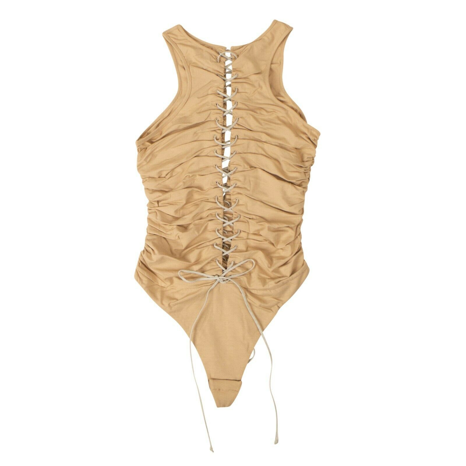 image of Unravel Project Beige Lace Up Bodysuit Size Xs, Women's